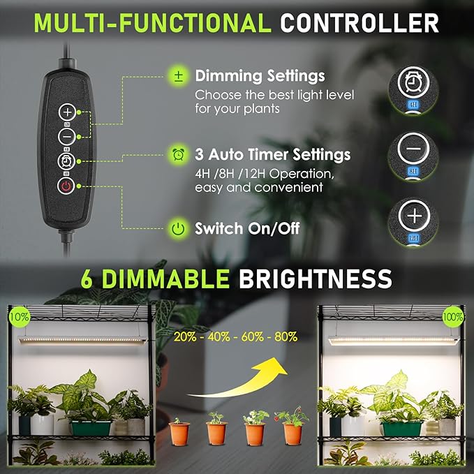 FOXGARDEN 39in Upgrade LED Grow Lights, 3.3FT Full Spectrum Hanging Plant Light, 392 LEDs Plant Growing Lamp for Indoor Plants with 4/8/12H Timer, 6 Dimmable Levels for Seed Starting Vegetables Bloom