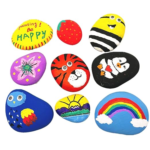 24PCS Rocks for Painting, 2"-3" Inches DIY Rocks Flat & Smooth Kindness Rocks for Crafts, Decoration, Medium Rocks for Painting,Hand Picked for Painting Rocks