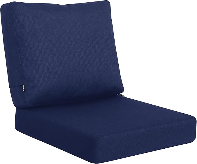 Favoyard Deep Seat Patio Cushions 22 × 22 inch Rainproof & Fadeness Furniture Cushion Set for Outdoor Chair Couch with Polyester-Linen Fabric & Removable Cover, Hidden Zipper and Adjustment Staps