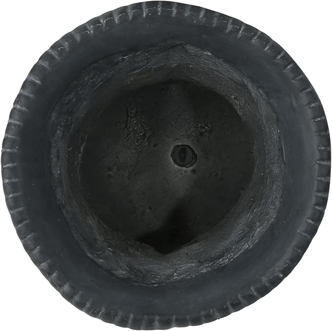 Antique Black Magnesium Oxide Urn Planter, Elegant Decorative Outdoor Garden Patio or Indoor Vase, Ready to Use, 17.3L x 17.3W x 24H Inches