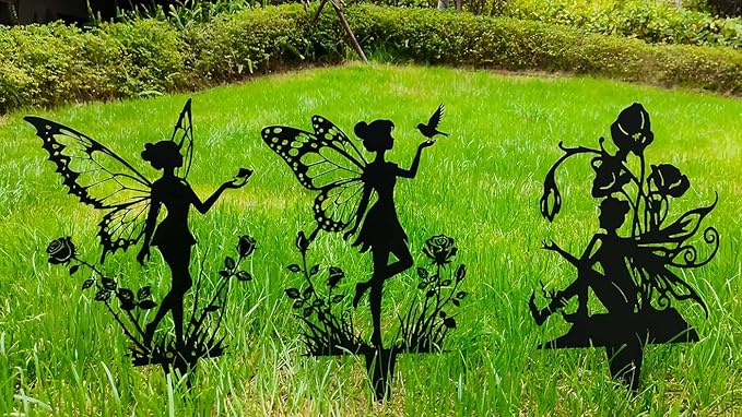 3Ps Garden Decor,Yard Decorations Outdoor,Fairy Decor,Suitable for Courtyard, Flower pots, lawns, Flower beds Decoration, Gifts