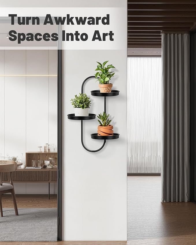 Wall Plant Holder Indoor, Wall Planters for Indoor Plants, Window Plant Shelves for Indoor Plants, Plants Hanger Indoor, Black