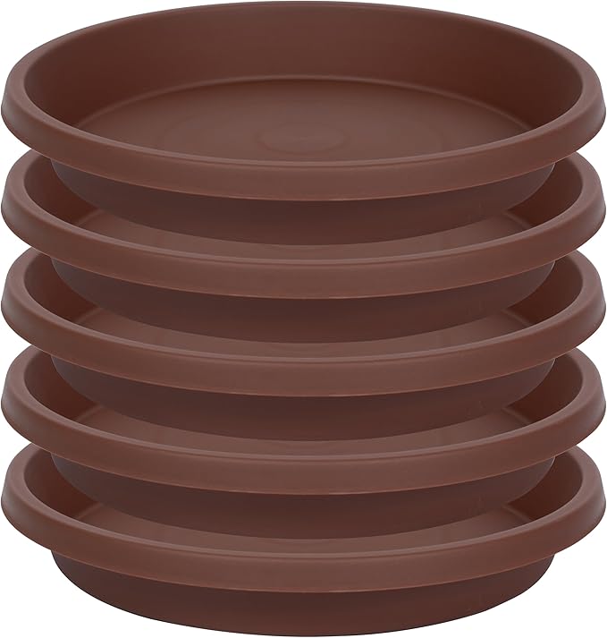 Plant Saucer Round 10 Inch Pack of 5 Thickened Plastic Drip Trays for Indoor Plants and Outdoor Pots