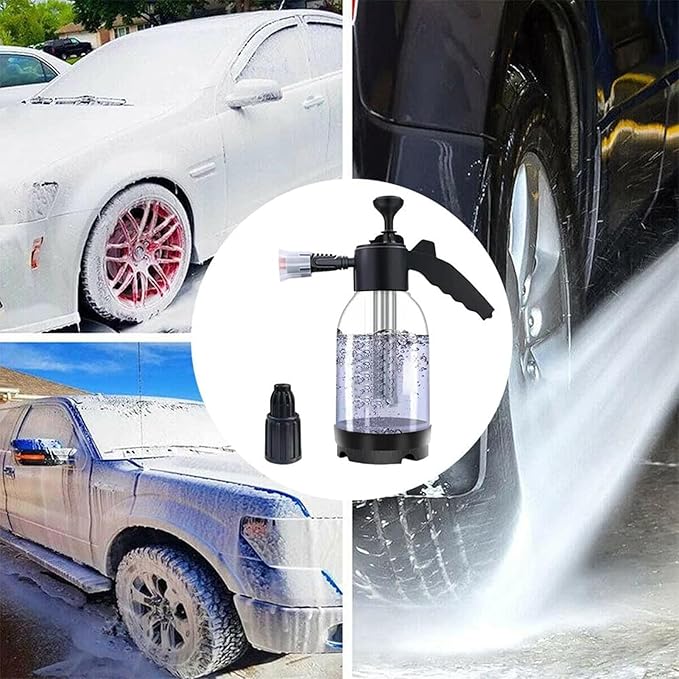 Foam Car Wash Sprayer - Material, Handheld Foaming Cannon, Multifunctional Car Cleaning Tool | 2L Capacity Longtail Accessory for Garden Hose Cars Trucks SUVs Home Use