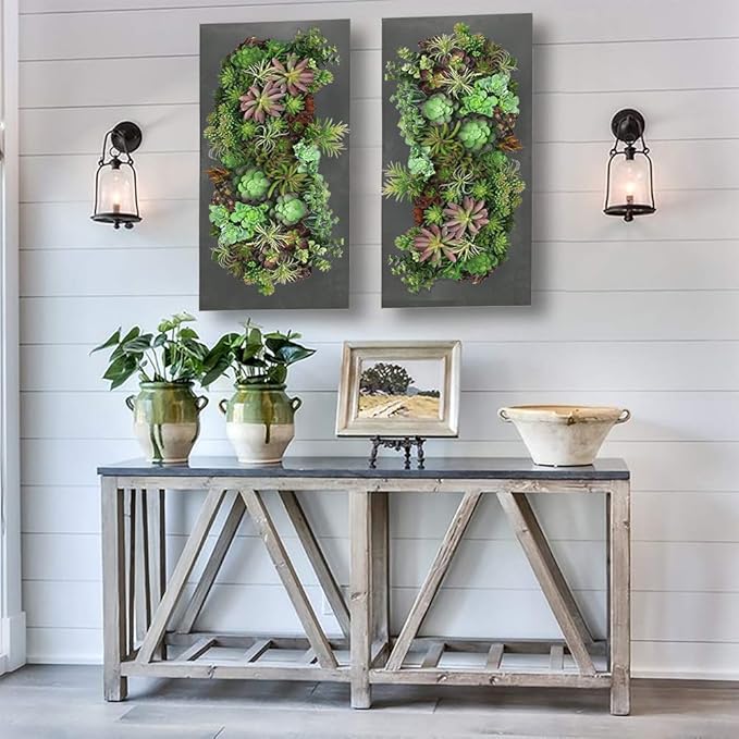 Modern Home Living Wall Galvanized Steel/Zinc Succulent Planter, Wall Mounted Garden Pocket Planter (12 Pocket, Black Zinc)