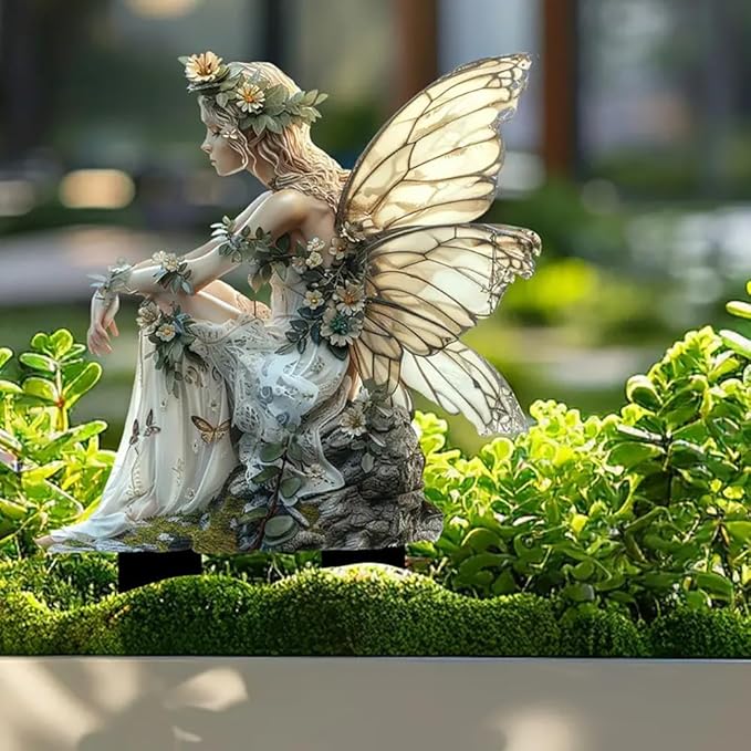 Bohemian Fairy Flower Pot Decor - Planter Pots Decor & Accessories for Home or Garden (Sleeping Elf-6)