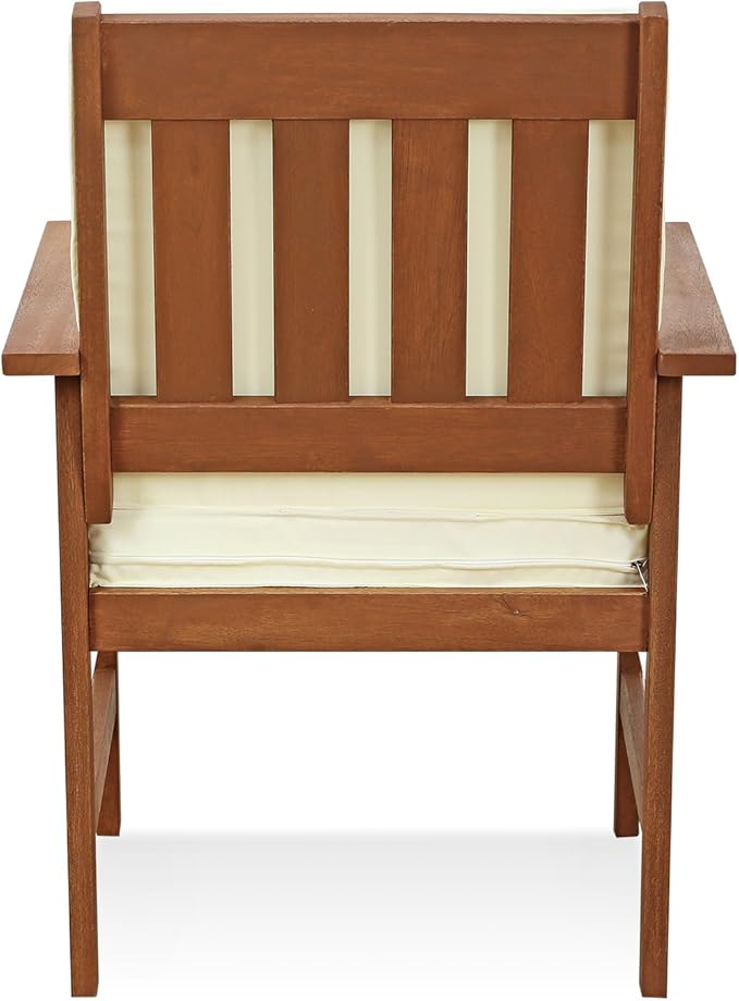 Furinno FG17318 Tioman Outdoor Hardwood Patio Furniture Armchair with Cushion Armchair with Cushion, 1 Arm Chair, Natural