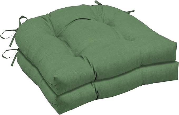 Arden Indoor/Outdoor Rocking Chair Or Wicker Chair Cushion, 2-Pack, 20 x 18, Water Repellent, Rain Proof, Fade Resistant Cushion for Rocking Or Rounded Back Chair Bright Moss Green Leala