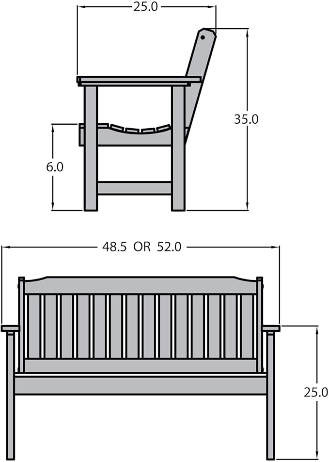 highwood Lehigh Garden Bench, 5 Feet, Nantucket Blue