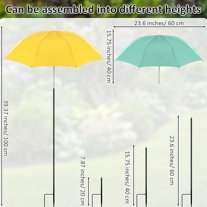 Plant Umbrellas for Outdoor Plants 24.8 Inch Garden Shade Cover Sun Protection Umbrella Space Saving Garden Umbrella Shade Canopy for Potted Plants Bed Flower Pot