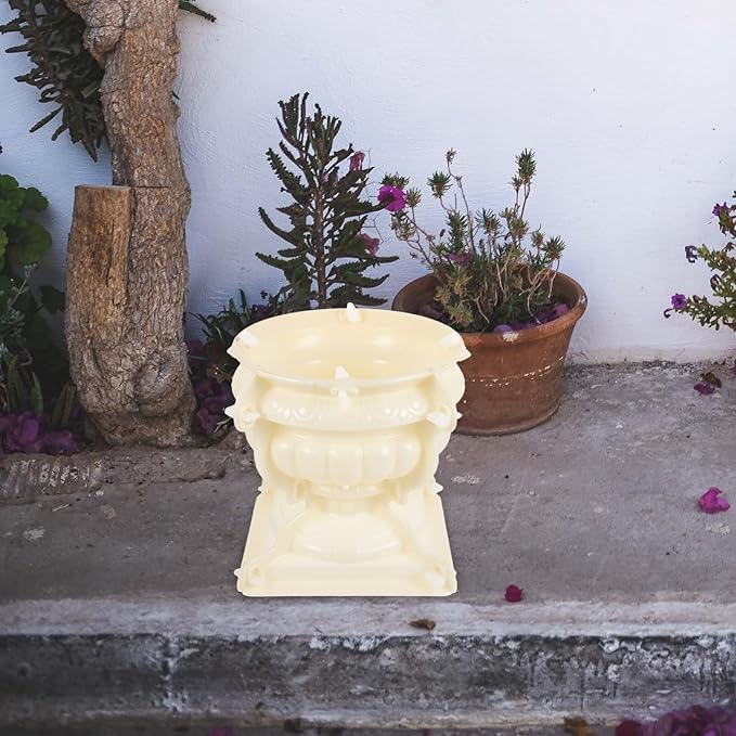 Yardwe Roman Column Flower Pot Mold 9.84 Inch European Style Concrete Planter Mold Reusable Plastic DIY Casting for Unique Garden and Tabletop Decor