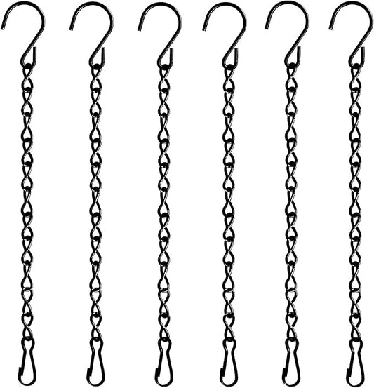 6 Pack 9.5 Inch Hanging Chain for Bird Feeders, Planters, Lanterns, Wind Chimes, Billboards, Chalkboards and Ornaments (Black)
