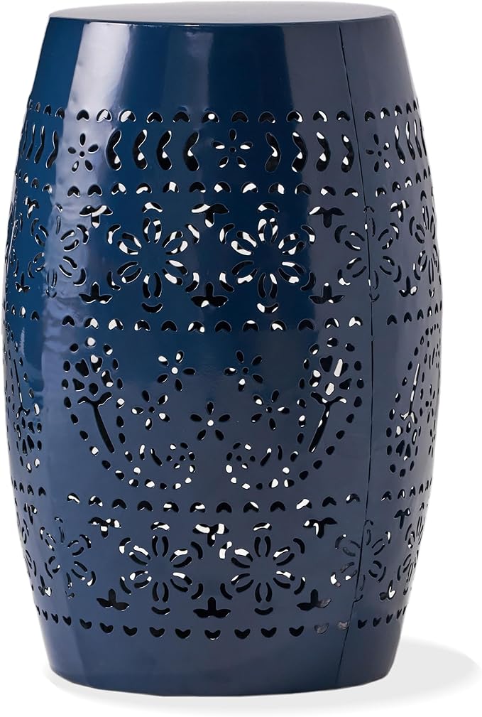 Christopher Knight Home Ruby Outdoor 12" Iron Side Table, Dark Blue