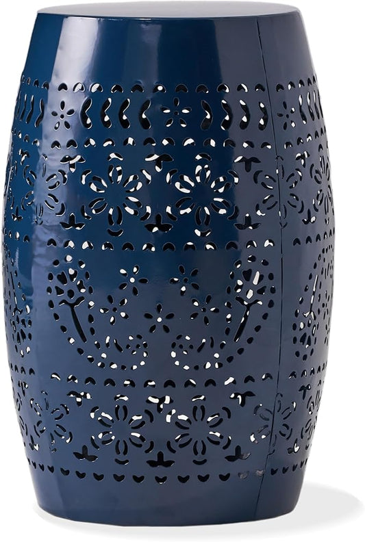 Christopher Knight Home Ruby Outdoor 12" Iron Side Table, Dark Blue