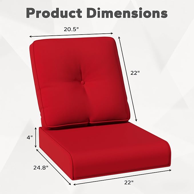 Joyside Outdoor Chair Cushions Set, 22x25/22x24 Inch Patio Furniture Deep Seat Cushions, Water Resistant & Thick Cushion, Outdoor Replacement Cushions for Seat and Sofa