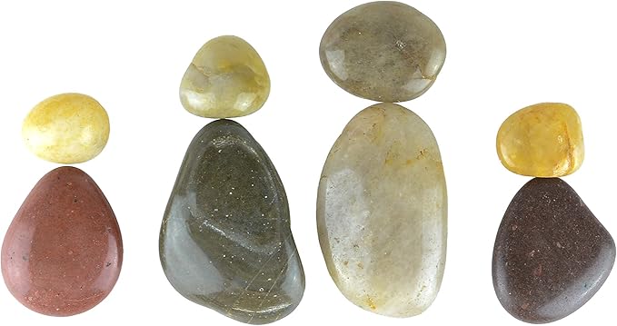 5 lbs Approx. 38 River Rocks Stones for Plants Pebbles for Indoor Plants | Aquarium Fish Tank Rocks | Polished Decorative Rocks for Vases (2-3 Inches)