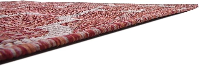 Unique Loom Outdoor Trellis Collection Area Rug (5' 3" x 8' Rectangle, Rust Red/ Ivory)