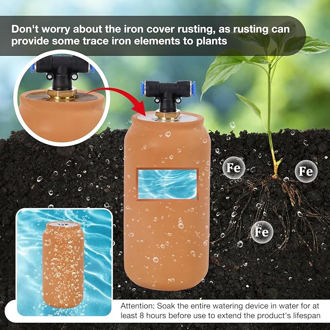 4pcs Olla Watering System 17oz Plant Self Watering Garden Watering System 3.1x3.1x6IN Irrigation System Automatic Plant Watering Devices for Garden Patio Garden Watering System Olla Watering Pot