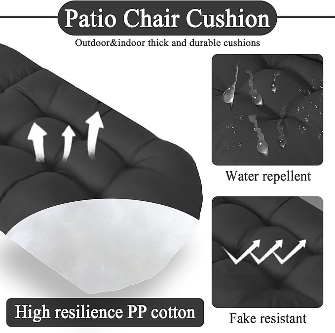 Adirondack Chair Cushion, Thick Indoor/Outdoor Rocking Chair Cushion with High Elasticity PP Cotton, Fade-Resistant, 44'x19'x4