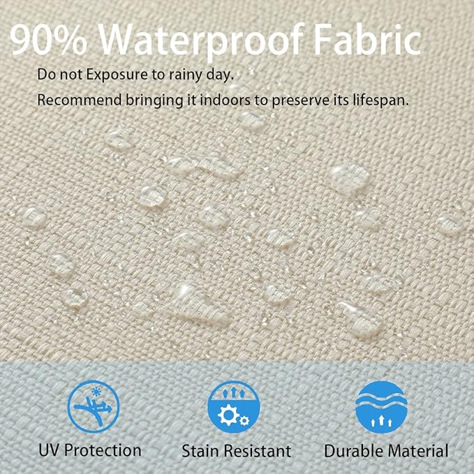 Outdoor Chair Cushions 18x18 Inch,Set of 2,Water Resistant Chair Pads with Ties,Square Seat Cushion 18"x18"x2.5",Patio Chair Cushion for Garden,Backyard Furniture(Antique Beige)