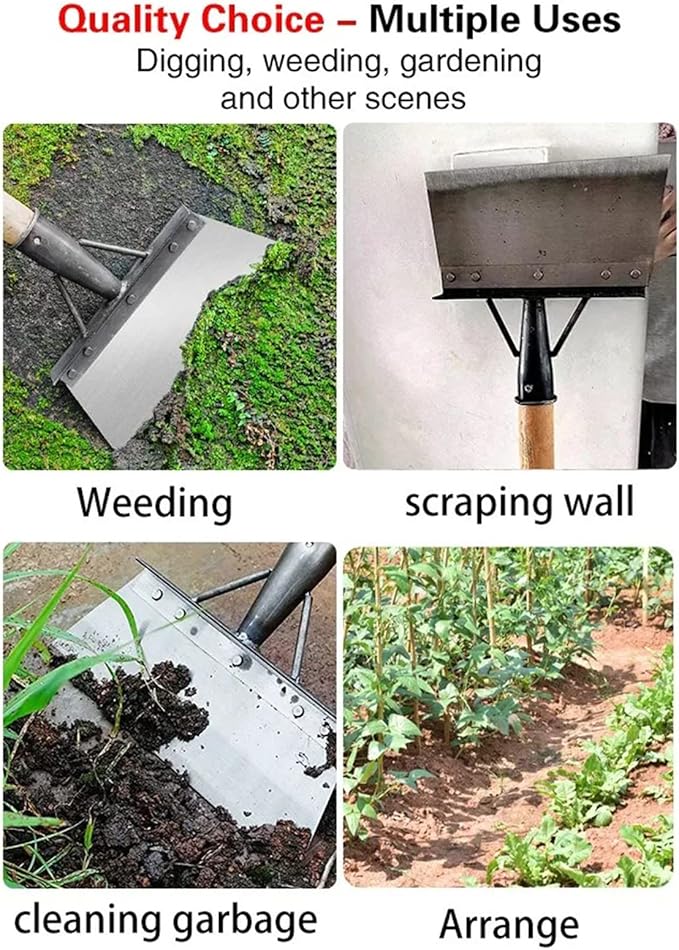 Multifunctional Cleaning Shovel, Gardscraper Multi-Functional Garden Cleaning Shovel Flat Shovel, Garden Spade Shovel, Heavy Duty Garden Tool for Digging, Lawn Edging, and Weed Removal (30cm/12in)
