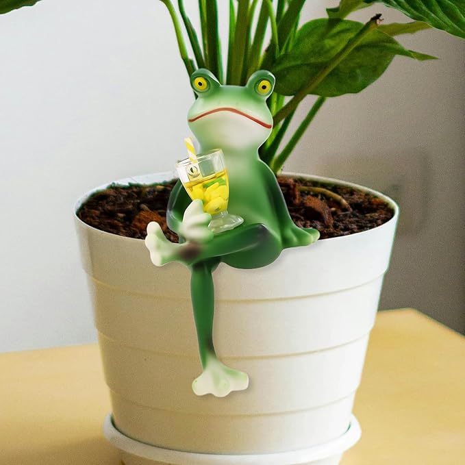 3 Frog Figurines Drunken Frog Garden Decor Plant Decorations for Pots Resin Frogs for Garden Decor Lawn Ornaments for Balcony Patio Lawn Window Sill Desk