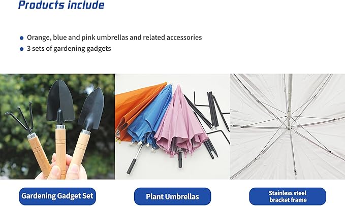 Plant Umbrellas For Outdoor Plants – Adjustable Garden Umbrella For Potted Plants – UV Protection Plant Shades For Outdoor Plants – Easy Installation Sun Shade (with Small Tools)