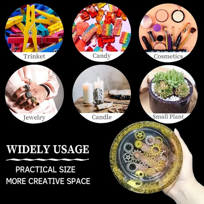 2PCS Large Concrete Plant Mold, 3.93" Internal Diameter Planter Silicone Mould, Cylinder Resin Mold for DIY Crafts Succulent Flower Pots Jewelry Trinkets Candle Holder Organizer
