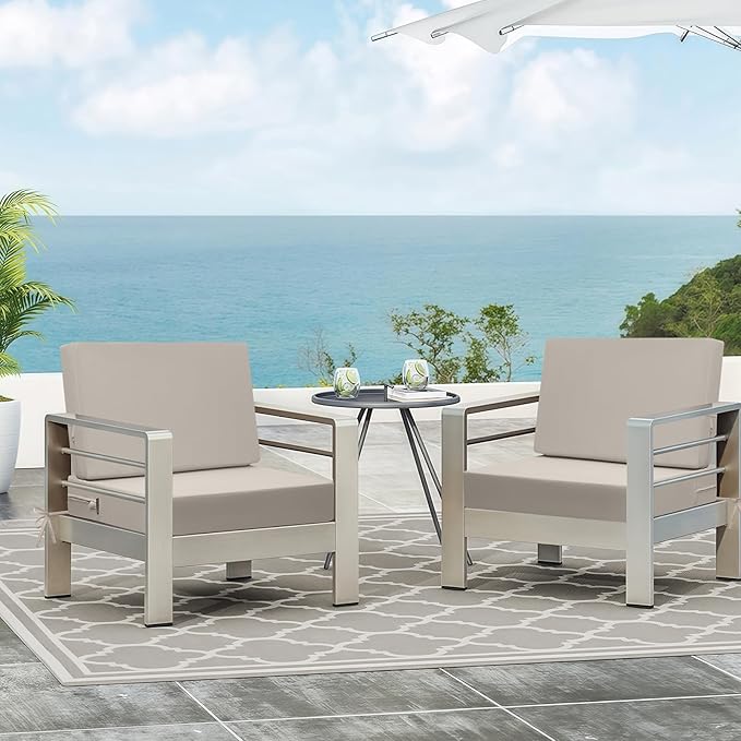 idee-home Outdoor Cushions for Patio Furniture, Outdoor Seat Cushion, Waterproof Couch Hampton Bay Deep Seat Replacement Chair Cushions for Garden Lawn Deck Backyard, 28.5 x 28.5