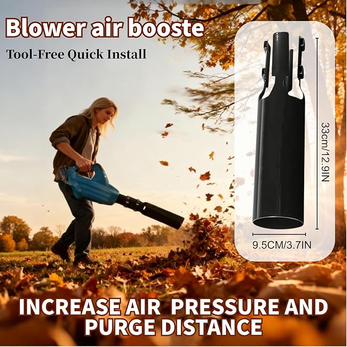 Leaf Blower Air Booster, Air Flow Booster for Blower, Universal Blower Nozzle Accessories, Dual Flow Power Can Improve Cleaning Speed, Used for Courtyard, Lawn, Garden, and Lane Cleaning. (Black)