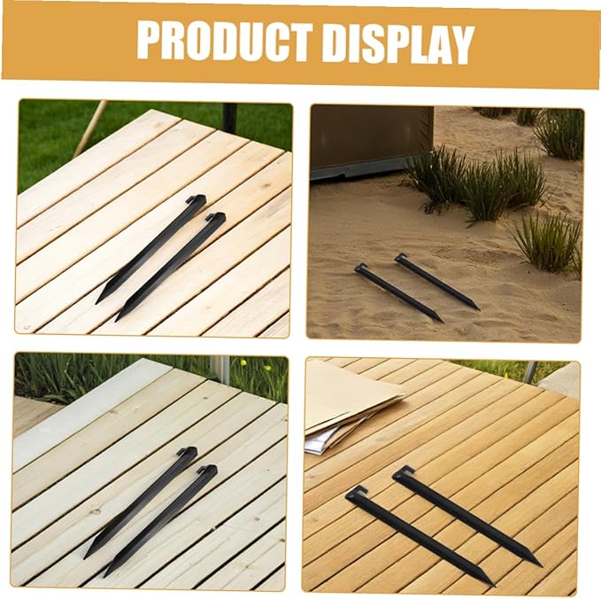 12 Pcs Outdoor Tent Ground Nails Heavy Duty Plastic Canopy Stakes Camping Tent Accessories for Lawn, Garden, Beach, and Picnic Use