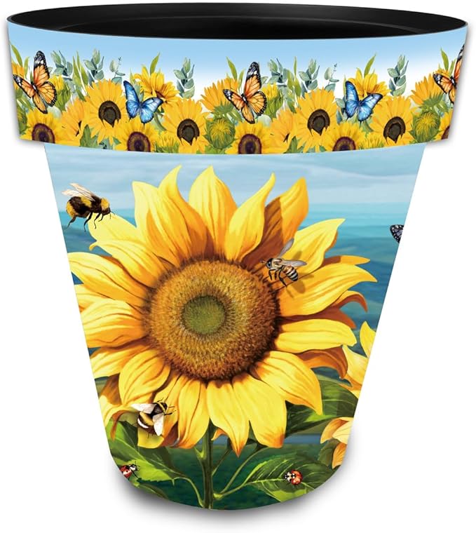 Briarwood Lane Summer Planter 14" x 15" x 15" Sunflower Dance Large for Summer Planter