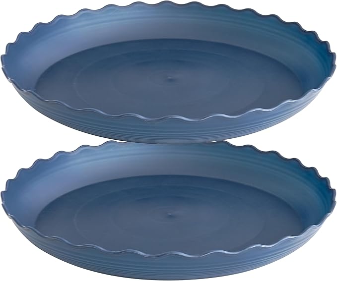 2 Pack of 12 inch Plant Saucer Plant Tray, Plastic Plant Saucer, Heavy Duty Plant Tray for Pots, Plant Saucers for Indoors Planter, Garden Water Plate Bowls for Gallon Grow Bags (Blue)