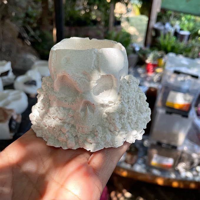 Skull Mountain Concrete Flower Pot Silicone Mold Succulent Planter Vase Cement Clay Mold Plaster Epoxy Resin Candle Pen Holder Mould Desktop Decoration