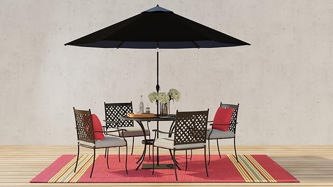 Mad Mats Traditional Outdoor Rug, Reversible Plastic Mat (4' x 6', Serape - Dark Red)