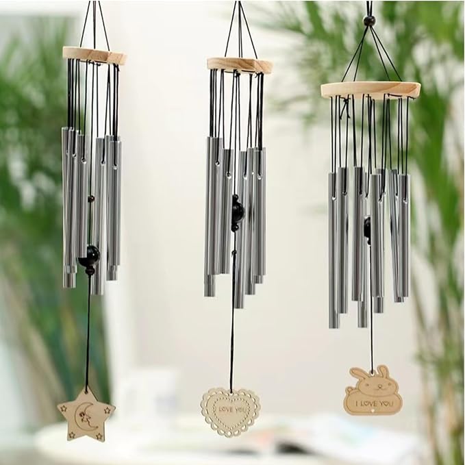 Wind Chime Tubes 30Pcs Wind Chime Kit for DIY Home Garden Outdoor Hanging Decorations 5 Different Length (Wind Chime+ String)