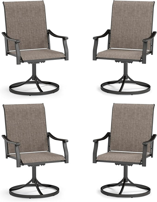 Sophia & William Patio Dining Chairs Set of 4, Outdoor Swivel Chairs with Breathable Textilene Fabric, Rustproof for Lawn Garden Support 350lbs