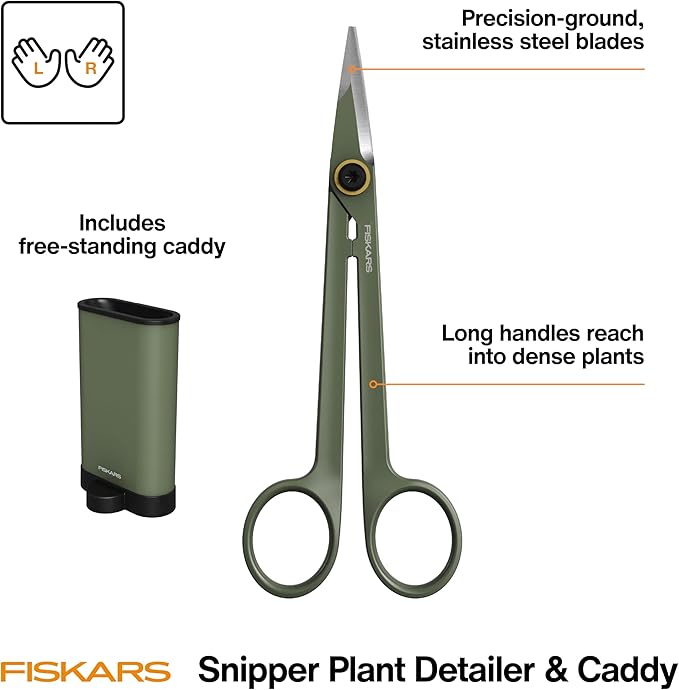 Fiskars Detail Snipper & Holder, Precision Indoor Gardening Tool, 6"