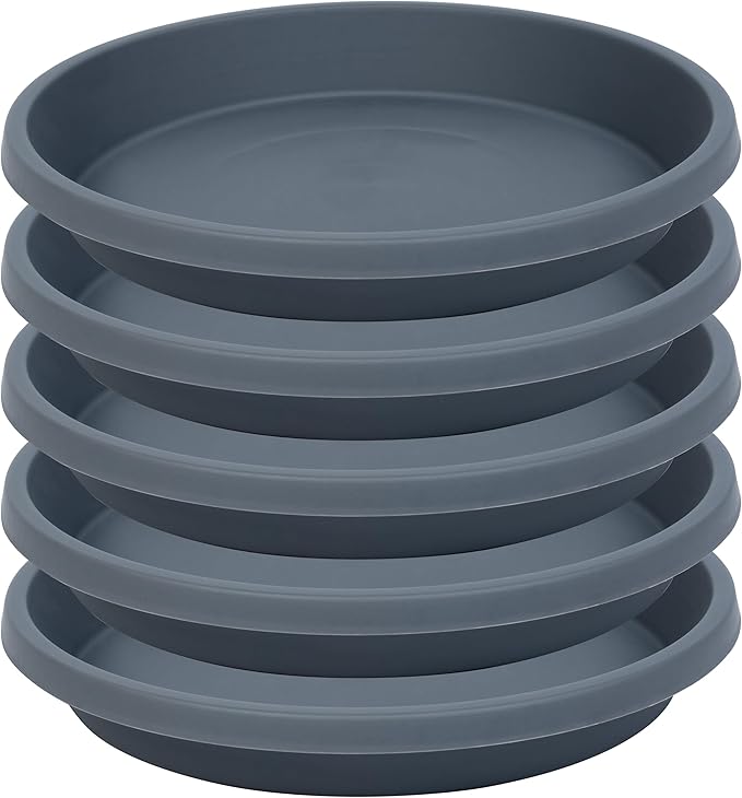 Plastic Plant Saucers for Garden 12 Inch 5 Pack Reusable Drip Trays for Outdoor Flower Pots