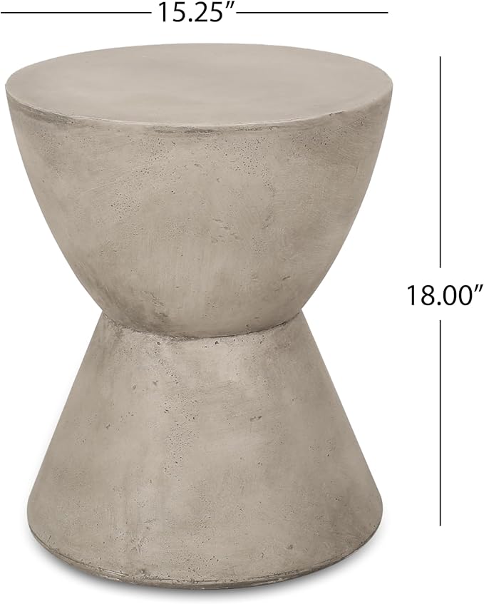 15.25" MGO Side Table for Indoor and Outdoor,Light Grey