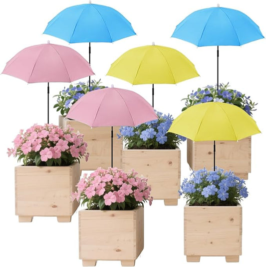 19.6''-35.4'' Plant Umbrellas for Outdoor Plants, Plant Shades for Outdoor Plants Adjustable Height with Three-Point Stands Umbrella for Plants Sun Shade for Plants, Flower, Potted Plant, Garden