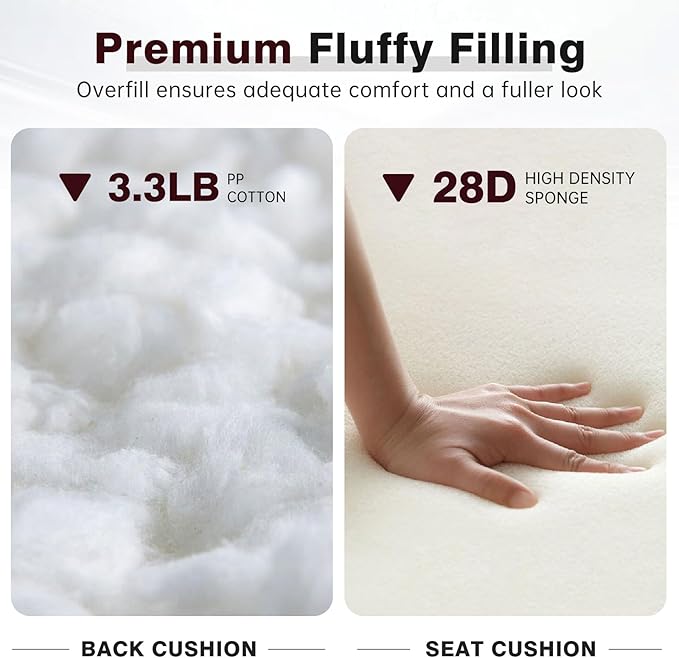 Belord Luxury 6" Thick Outdoor Cushion 3 Set - 24 x24 Inch 28D Sponge Filling Fade-Resistant Chair Cushion, Spill Proof Removable Patio Furniture Replacement Cushion for Sofa Bench Swing - Red