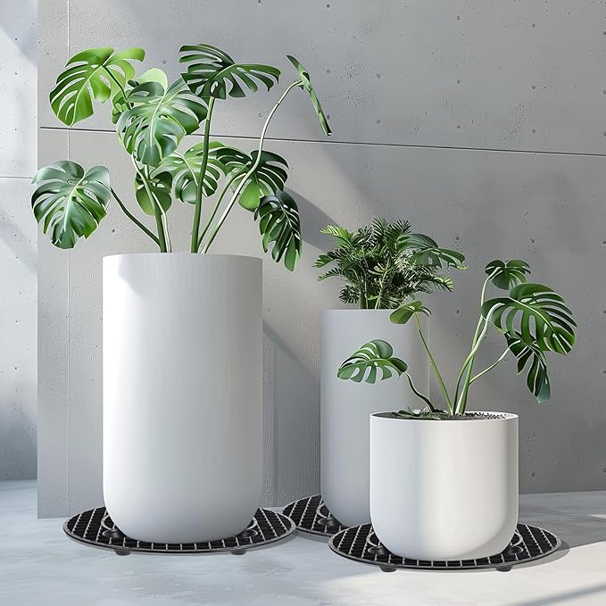 Yolev 8 Pcs Plants Pot Elevator,12 Inch Plastic Flower Plant Stands Patio & Deck Floor Protector,Plant Level Pot Elevator for Indoor Outdoor Garden Flower Floor Patio Deck from Damage and Rot