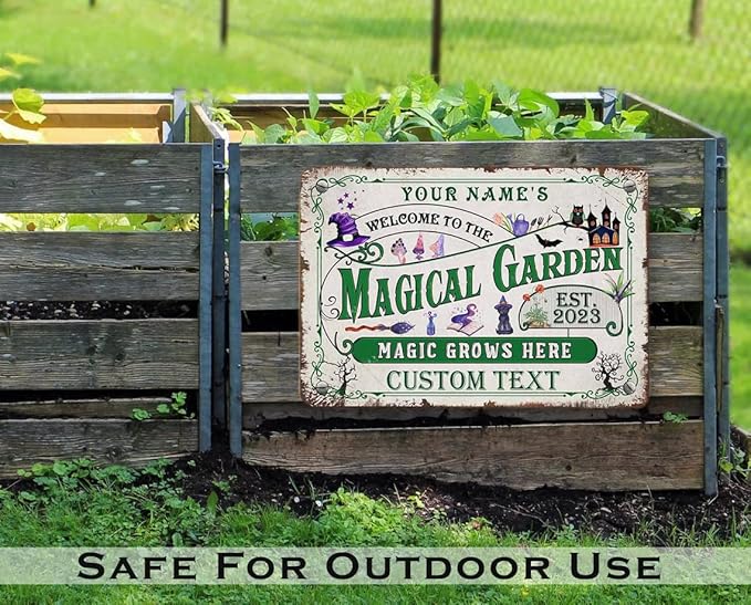 Personalized Metal Signs with Name Made in USA Custom Vintage Garden Sign Waterproof Vintage Decorative Metal Print for Wall Decor Customized Home Garden Ideas Gifts Artwork Prints for Yard Ourdoor