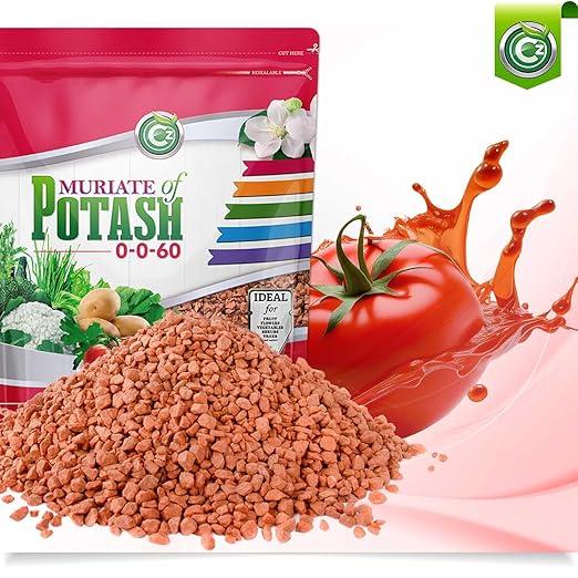 Muriate of Potash 0-0-60 Fertilizer Made in USA - MOP Potassium Plant Food for Indoor/Outdoor Plants, Flower Gardens, Fruit and Vegetable Gardens, Holistic Herbs, Trees and Green Lawns!