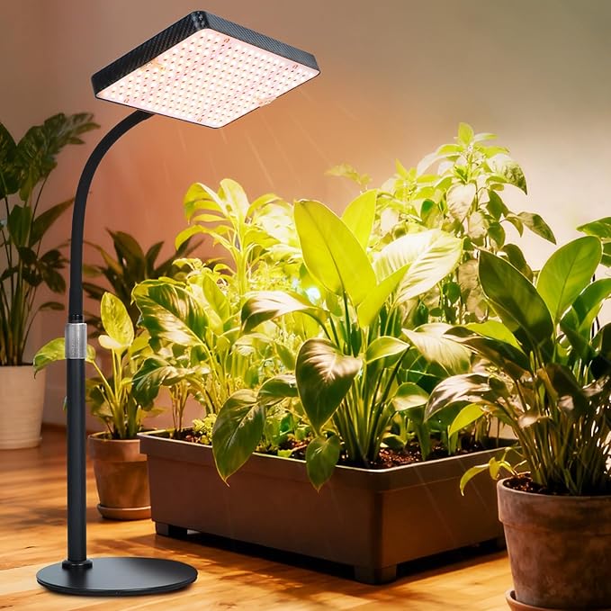 2026 Desk Grow Light, Bright Full Spectrum Grow Lights for Indoor Plants, Bonsai, Seed Starting, 4/8/12/16/20H Timer, 25 Watt Power Draw, NO Need Adapter, 16"-24" Height Adjustable