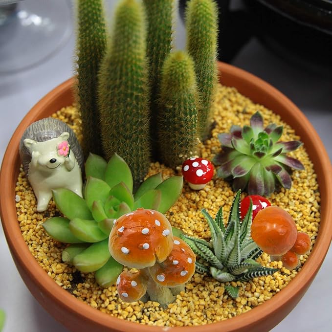 3pcs Resin Mushroom Miniature Fairy Garden Decoration Accessories Sculptures Statues,Yard Decor for Outside Gnomes Outdoor Decor for Patio Zen Garden