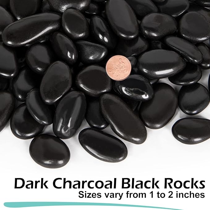 GASPRO 2.5 Pound River Rocks for Plants, Pebbles for Pots Indoor, Polished Decorative Stones for Vases, Home Decor - 1 to 2 Inch (Pack of 2)