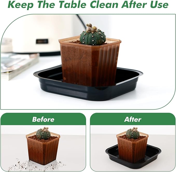 15 Pack 4, 6, 8 Inch Plant Saucer Plant Trays for Pots Square Plant Pot Saucers for Outdoors and Indoors Plant Water Catcher Tray Plastic Plant Trip Trays Saucers for Potted Plants Planter Dishes