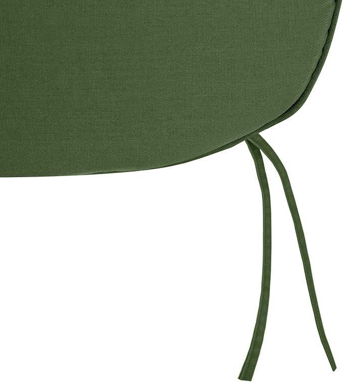 SleepMan Outdoor 17"x16" Chair Cushions with Ties Set of 2, Water Resistant All Weather U-Shape Seat Pads for Patio Garden Furniture Indoor Fade Resistant Patio Cushions (Moss Green)